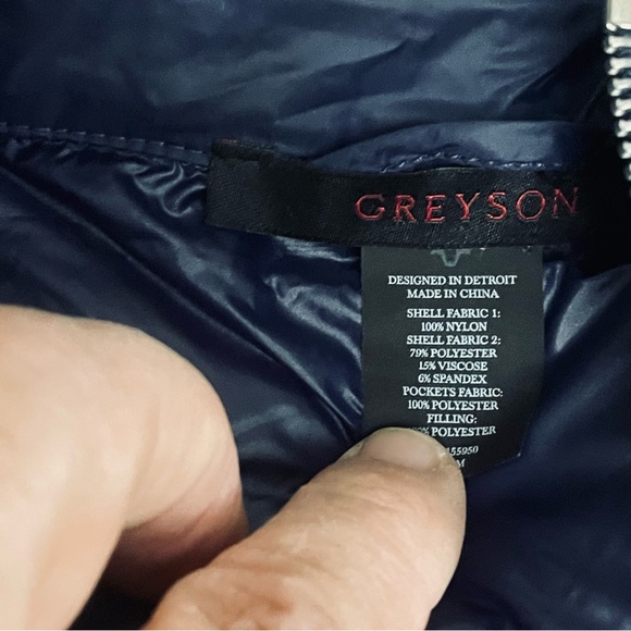 NWT Greyson Women’s Full Zip Puffer Bomber Vest blue , size M - MSRP $298 - Picture 7 of 9